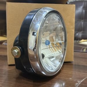Suzuki GS150 Complete Headlight | Chrome Ring, Glass, Bulb & Side Nuts | Ready-to-Fit Head Light for Suzuki GS150